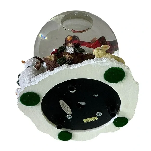 Cracker Barrel Vintage Musical Snow Globe White Christmas Song Cardinal Red Bird - Picture 12 of 16